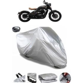 Coverplus Jawa Perak Gri Arka Çanta Uyumlu Su Geçirmez Motosiklet Brandası
