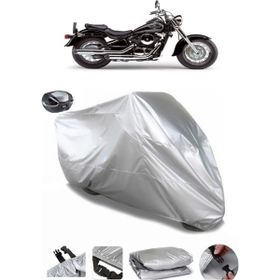 Coverplus Kawasaki VN 800 Classic Gri Arka Çanta Uyumlu Su Geçirmez Motosiklet Brandası