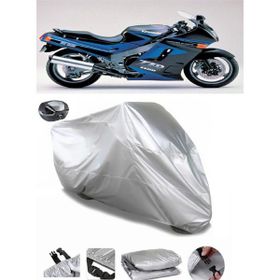 Coverplus Kawasaki ZZR 1100 Gri Arka Çanta Uyumlu Su Geçirmez Motosiklet Brandası
