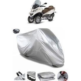 Coverplus Piaggio MP3 400 Gri Arka Çanta Uyumlu Su Geçirmez Motosiklet Brandası