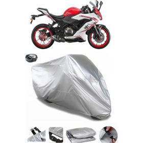 Coverplus QJ SRK 400 RR Gri Arka Çanta Uyumlu Su Geçirmez Motosiklet Brandası