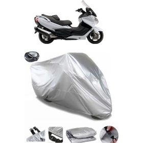 Coverplus Suzuki Burgman AN 650 ABS Gri Arka Çanta Uyumlu Su Geçirmez Motosiklet Brandası