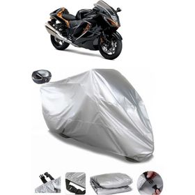 Coverplus Suzuki GSX-R 1300 Hayabusa Gri Arka Çanta Uyumlu Su Geçirmez Motosiklet Brandası