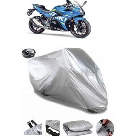 Coverplus Suzuki GSX-R 250 Gri Arka Çanta Uyumlu Su Geçirmez Motosiklet Brandası