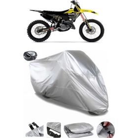 Coverplus Suzuki RM 250 Gri Arka Çanta Uyumlu Su Geçirmez Motosiklet Brandası