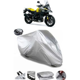Coverplus Suzuki V-Strom DL1000 Gri Arka Çanta Uyumlu Su Geçirmez Motosiklet Brandası