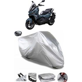 Coverplus SYM ADX 125 Gri Arka Çanta Uyumlu Su Geçirmez Motosiklet Brandası