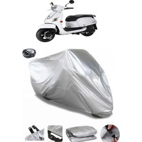 Coverplus Sym Fiddle III 125 Arka Çanta Uyumlu Su Geçirmez Gri Motosiklet Brandası