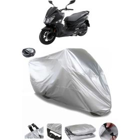 Coverplus Sym Jet 14 200L Arka Çanta Uyumlu Su Geçirmez Gri Motosiklet Brandası