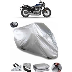 Coverplus Triumph Bonneville Speed Master Arka Çanta Uyumlu Su Geçirmez Gri Motosiklet Brandası