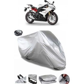 Coverplus Triumph Daytona 765 Arka Çanta Uyumlu Su Geçirmez Gri Motosiklet Brandası