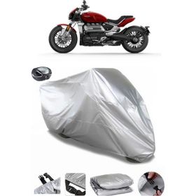 Coverplus Triumph Rocket 3 R Arka Çanta Uyumlu Su Geçirmez Gri Motosiklet Brandası