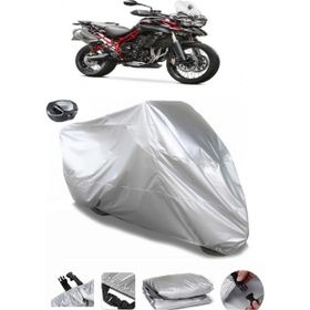 Coverplus Triumph Tiger 800 Arka Çanta Uyumlu Su Geçirmez Gri Motosiklet Brandası