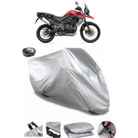 Coverplus Triumph Tiger 800 XCA Arka Çanta Uyumlu Su Geçirmez Gri Motosiklet Brandası