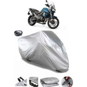 Coverplus Triumph Tiger 800 XRT Arka Çanta Uyumlu Su Geçirmez Gri Motosiklet Brandası