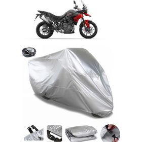 Coverplus Triumph Tiger 850 Sport Arka Çanta Uyumlu Su Geçirmez Gri Motosiklet Brandası