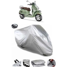 Coverplus Vespa GTS 300 IE Arka Çanta Uyumlu Su Geçirmez Gri Motosiklet Brandası
