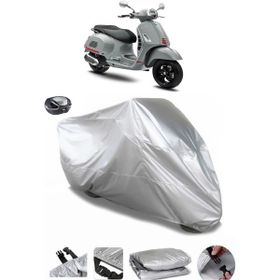Coverplus Vespa GTS 300 Super Sport S Arka Çanta Uyumlu Su Geçirmez Gri Motosiklet Brandası