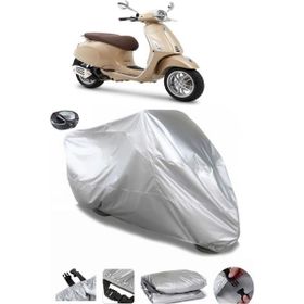 Coverplus Vespa Primavera 150 S Arka Çanta Uyumlu Su Geçirmez Gri Motosiklet Brandası