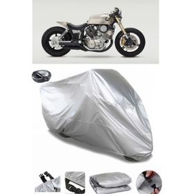 Coverplus Yamaha Virago XV 1100 Arka Çanta Uyumlu Su Geçirmez Gri Motosiklet Brandası