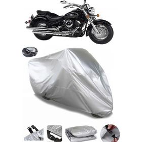 Coverplus Yamaha XVS 1300 A Arka Çanta Uyumlu Su Geçirmez Gri Motosiklet Brandası