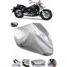 Coverplus Yamaha XVS 650 Drag Star Arka Çanta Uyumlu Su Geçirmez Gri Motosiklet Brandası