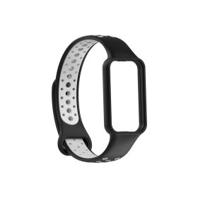 CoverZone Amazfit Band 7 Termoplastik Siyah Gri Spor Delikli Kordon