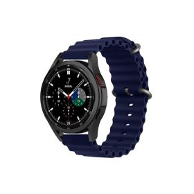 CoverZone Amazfit GTR 42 mm Quintessential Kabartmalı Metal Tokalı Midnight Blue Kordon