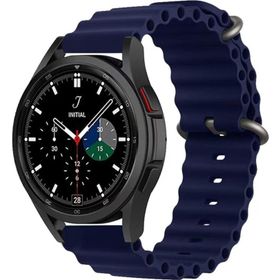 CoverZone Amazfit GTR 42 mm Quintessential Kabartmalı Metal Tokalı Midnight Blue Kordon