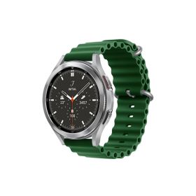 CoverZone Amazfit GTS 42 mm Quintessential Kabartmalı Metal Tokalı Koyu Yeşil Kordon