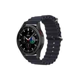 CoverZone Amazfit GTS 42 mm Quintessential Kabartmalı Metal Tokalı Midnight Kordon