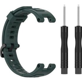 CoverZone Amazfit T-Rex Solitude Spor Profesyonel Silikon Haki Kordon