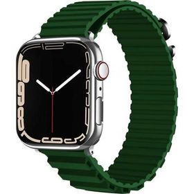 CoverZone Apple Watch 3 42-44 mm Parçalı Çizgili Tasarım Denouement Koyu Yeşil Kordon