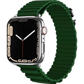 CoverZone Apple Watch 3 42-44 mm Parçalı Çizgili Tasarım Denouement Koyu Yeşil Kordon