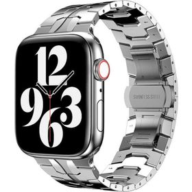 CoverZone Apple Watch 3 44 mm Mahrez Metal Gümüş Kordon