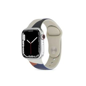 CoverZone Apple Watch 3 Blue Pink 42 mm ile Uyumlu Foden Renkli Desenli Kordon