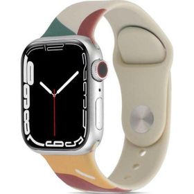 CoverZone Apple Watch 3 Green Mango 42 mm ile Uyumlu Foden Renkli Desenli Kordon