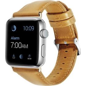 CoverZone Apple Watch 38 mm Açık Kahve Deri Kordon