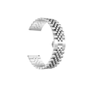 CoverZone Apple Watch 38 mm Gümüş Parlak Metal Klipsli Kordon
