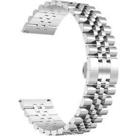CoverZone Apple Watch 38 mm Gümüş Parlak Metal Klipsli Kordon