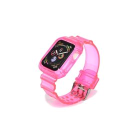 CoverZone Apple Watch 38 mm Pembe Serrated Silikon Kordon