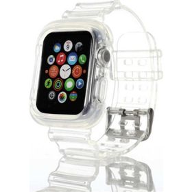 CoverZone Apple Watch 38 mm Şeffaf Serrated Silikon Kordon