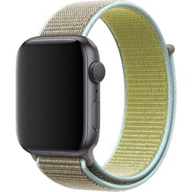 CoverZone Apple Watch 38 mm Uyumlu Yeşil-Kahve Spor Loop Kordon