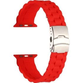 CoverZone Apple Watch 4 42-44 mm Uyumlu Metal Toka Delikli Panoply Silikon Kayış Kordon