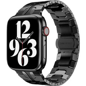 CoverZone Apple Watch 4 42 mm Siyah Uyumlu Mahrez Metal Kordon