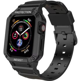 CoverZone Apple Watch 4 Uyumlu Double Protect 38-40 mm Gnabry Antishock Siyah Kordon