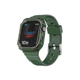 CoverZone Apple Watch 4 Uyumlu Double Protect 42-44 mm Firmino Antishock Koyu Yeşil Kordon