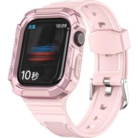 CoverZone Apple Watch 4 Uyumlu Double Protect 42-44 mm Firmino Antishock Pembe Kordon