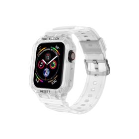 CoverZone Apple Watch 4 Uyumlu Double Protect 42-44 mm Gnabry Antishock Şeffaf Kordon