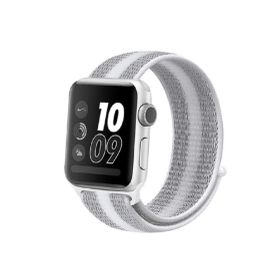 CoverZone Apple Watch 42-44 mm Bilekli Beyaz Gri Fabric Kumaş Kayış Kordon